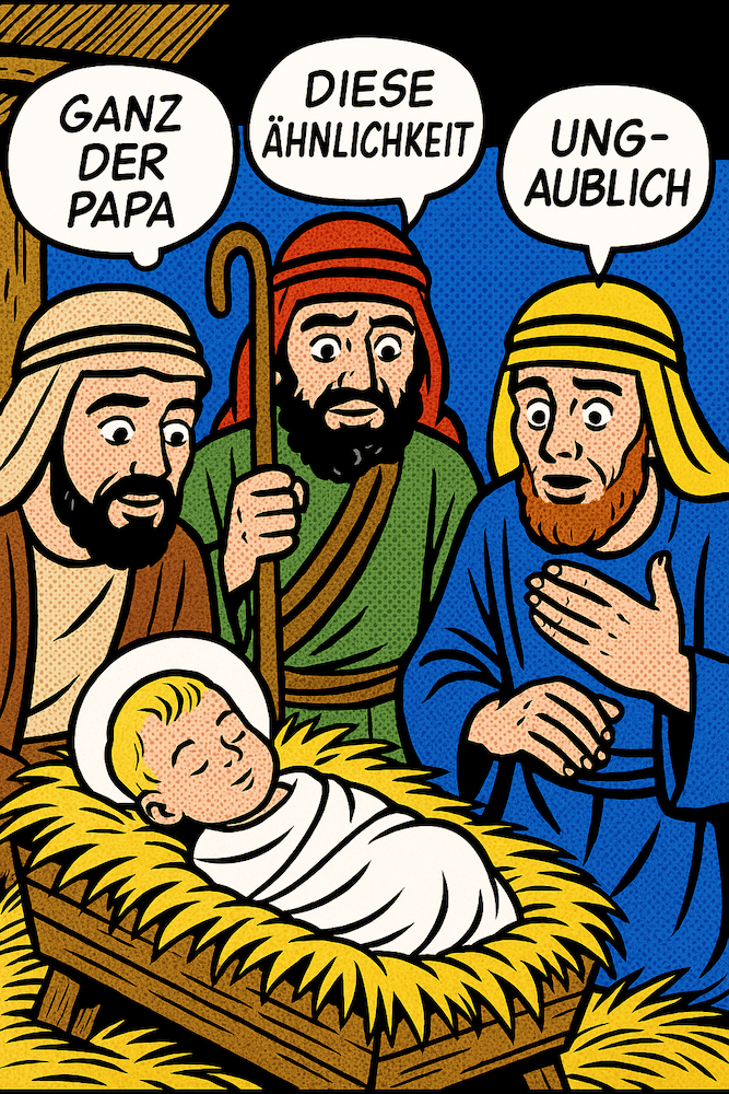 Bild:  Gottes Sohn in der Krippe 